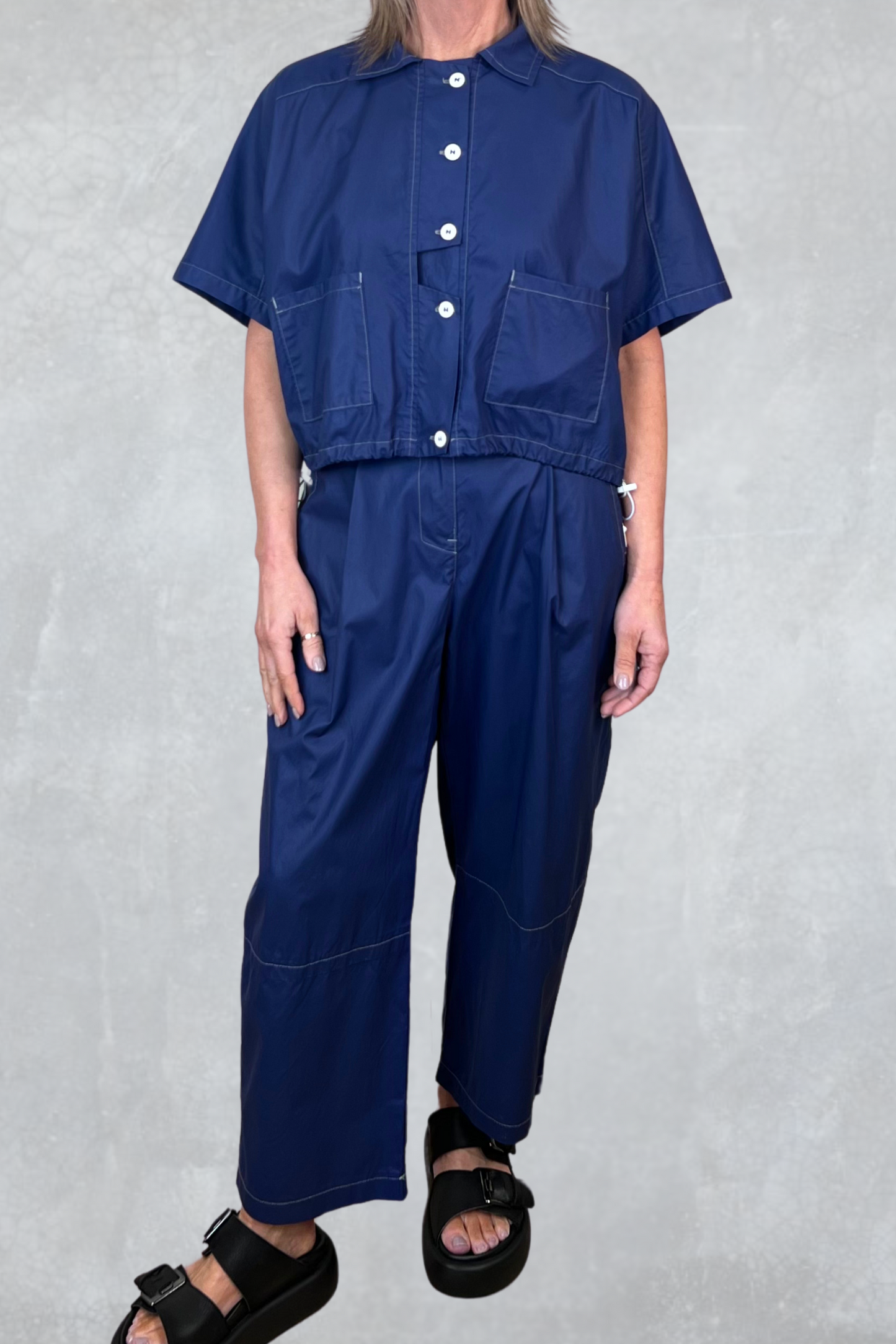Lurdes Bergada Cobalt Barrel Trousers