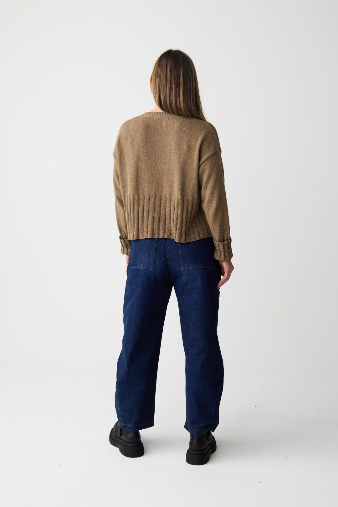 Lurdes Bergada Camel Button Collar Cardigan