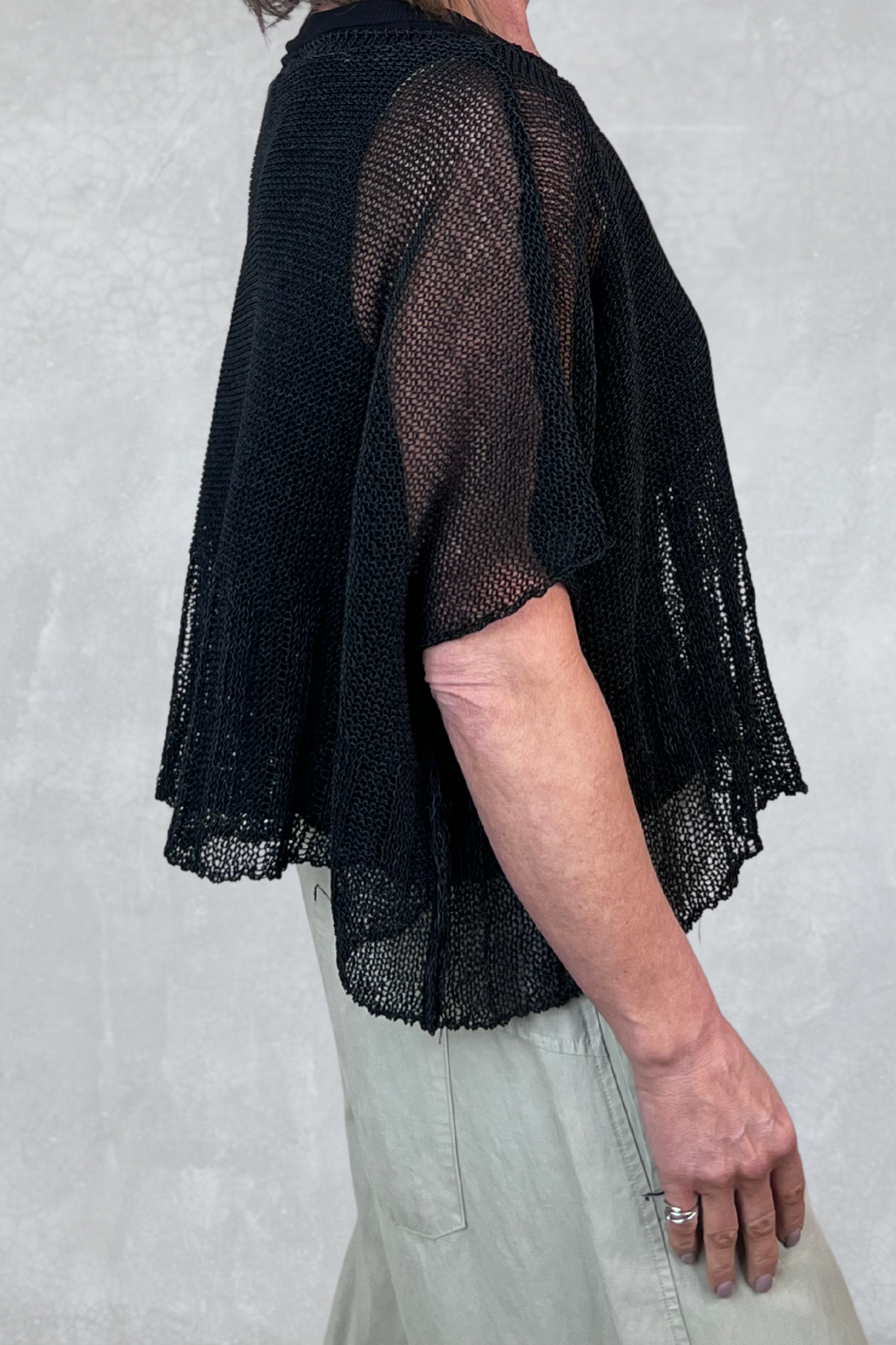 Lurdes Bergada Black Knitted Cropped Top