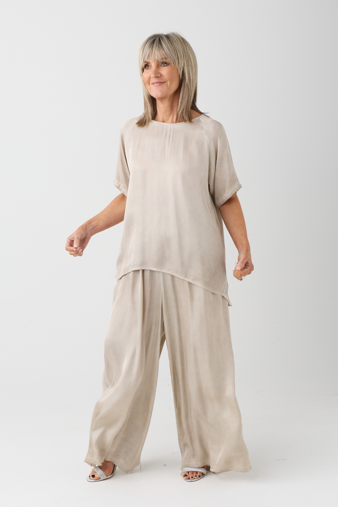 Sanctamuerte Sand Shell Palazzo Trousers S280