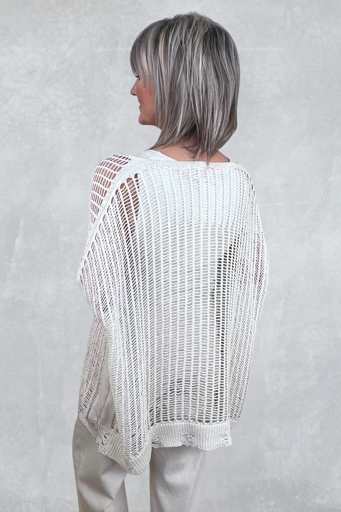 Sanctamuerte Sand Shell Open Weave Knit