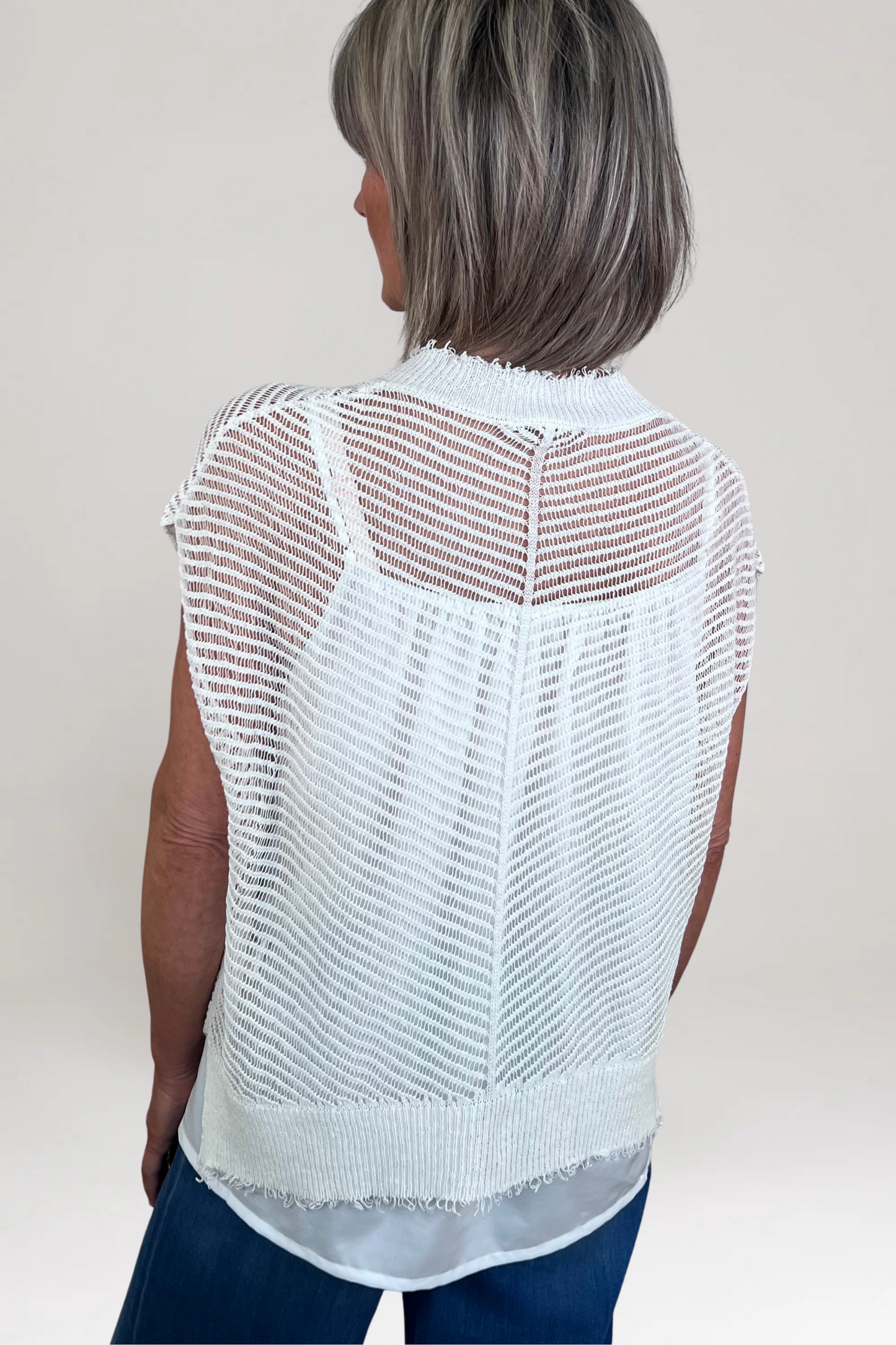 el2 Cream V-Neck Knit