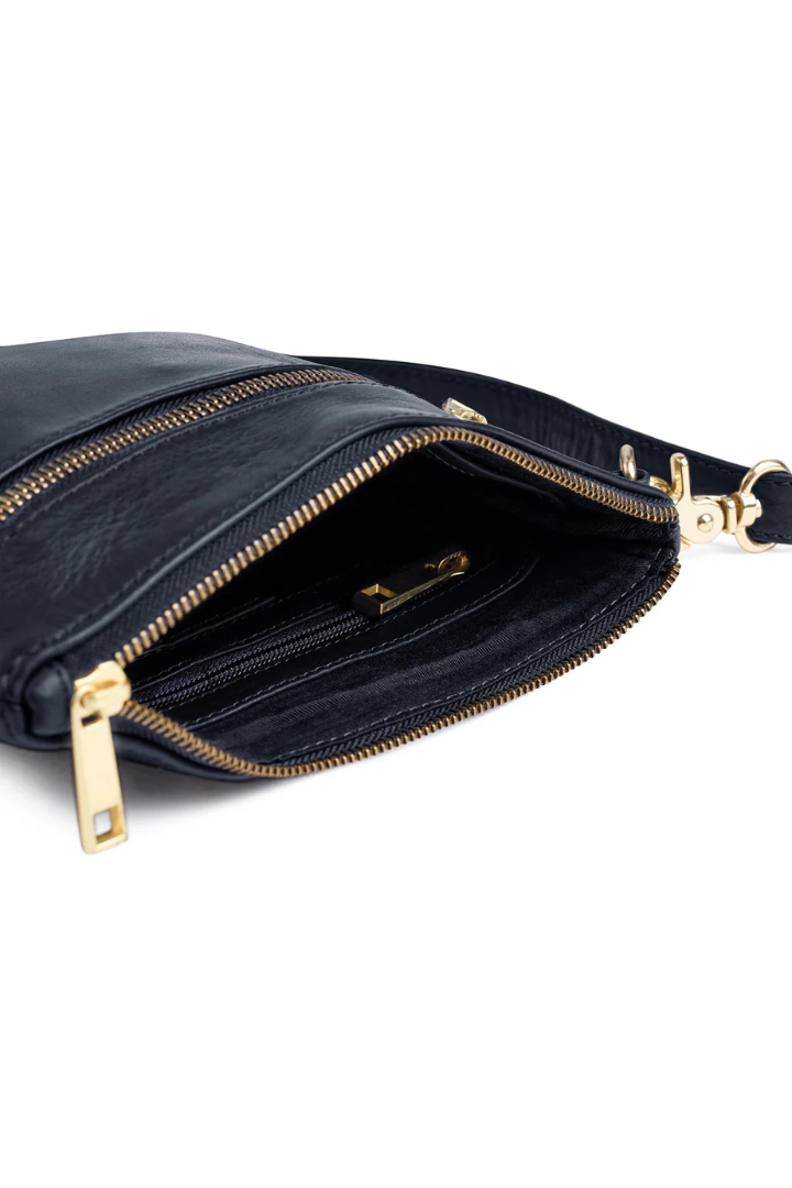 Depeche Midnight Blue Leather Clutch Bag