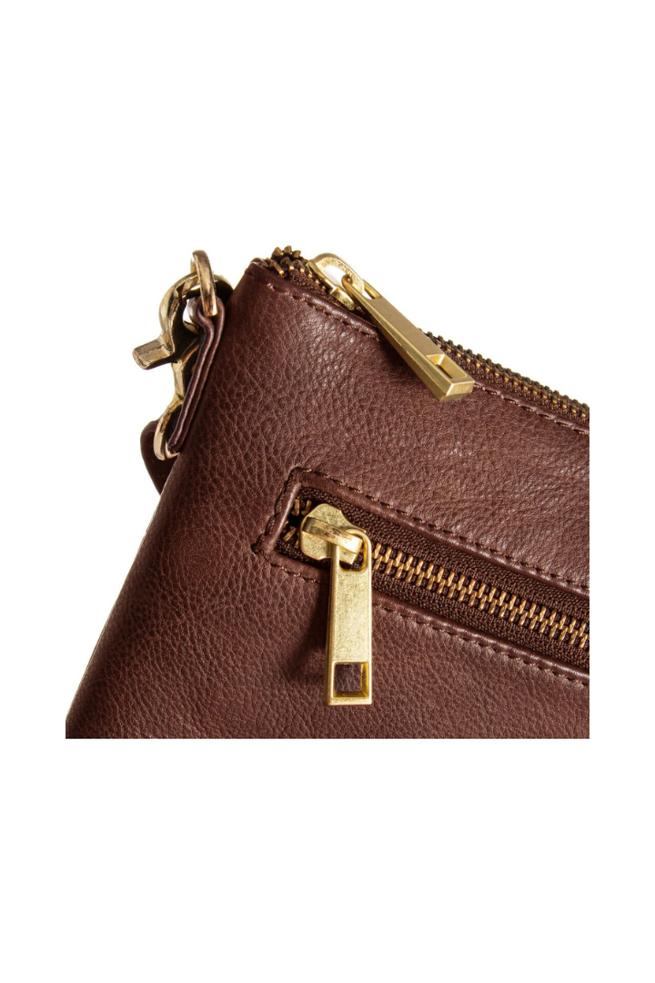 Depeche Brandy Leather Clutch Bag