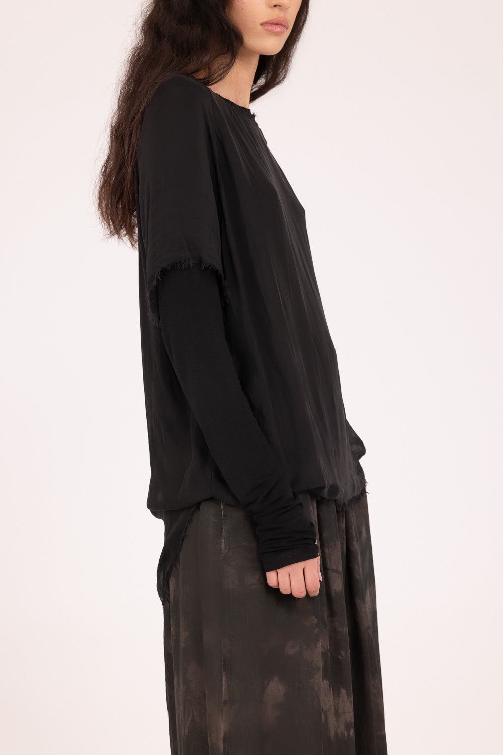 Sanctamuerte Black Double Layer LS Top