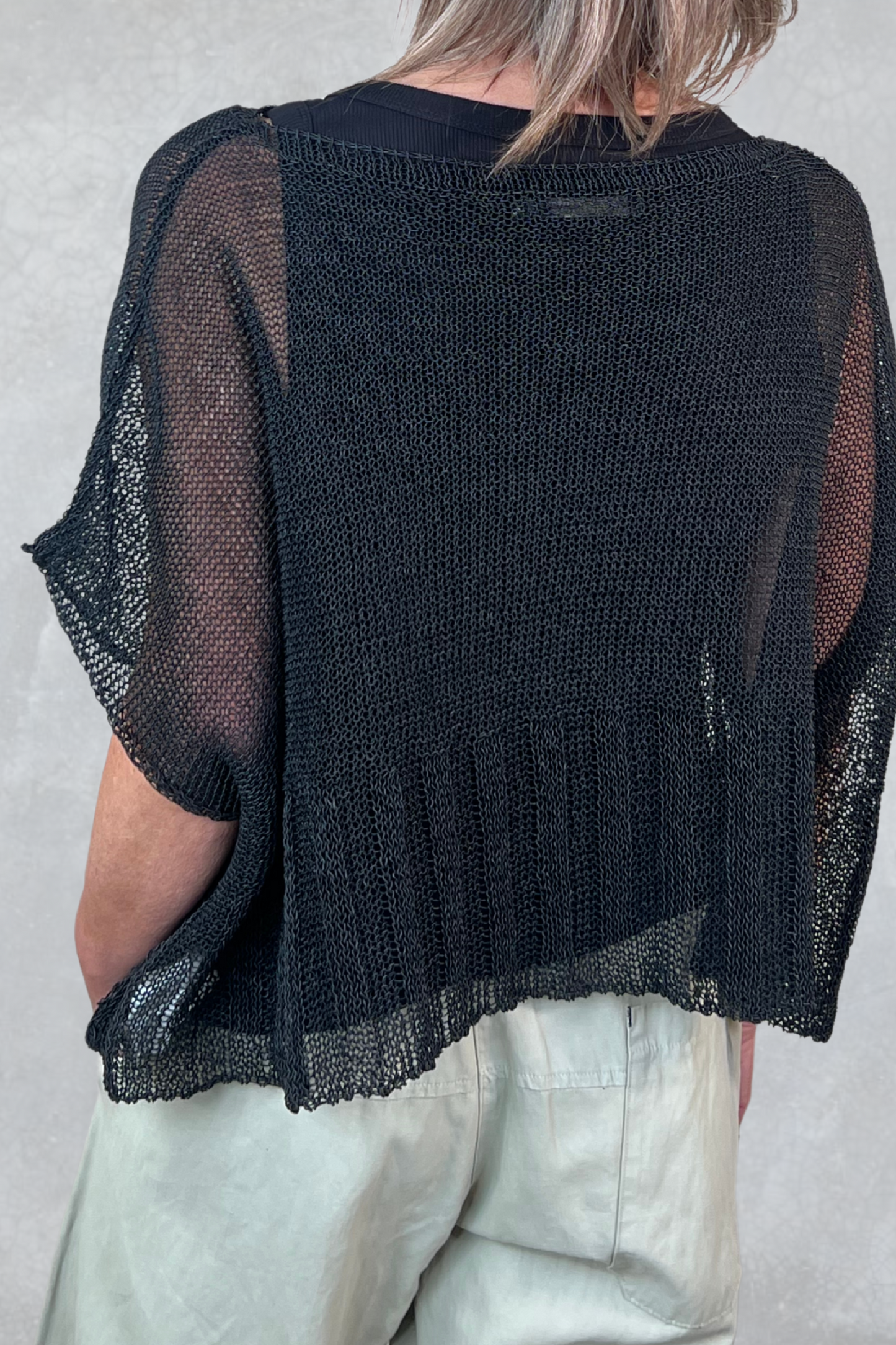 Lurdes Bergada Black Knitted Cropped Top