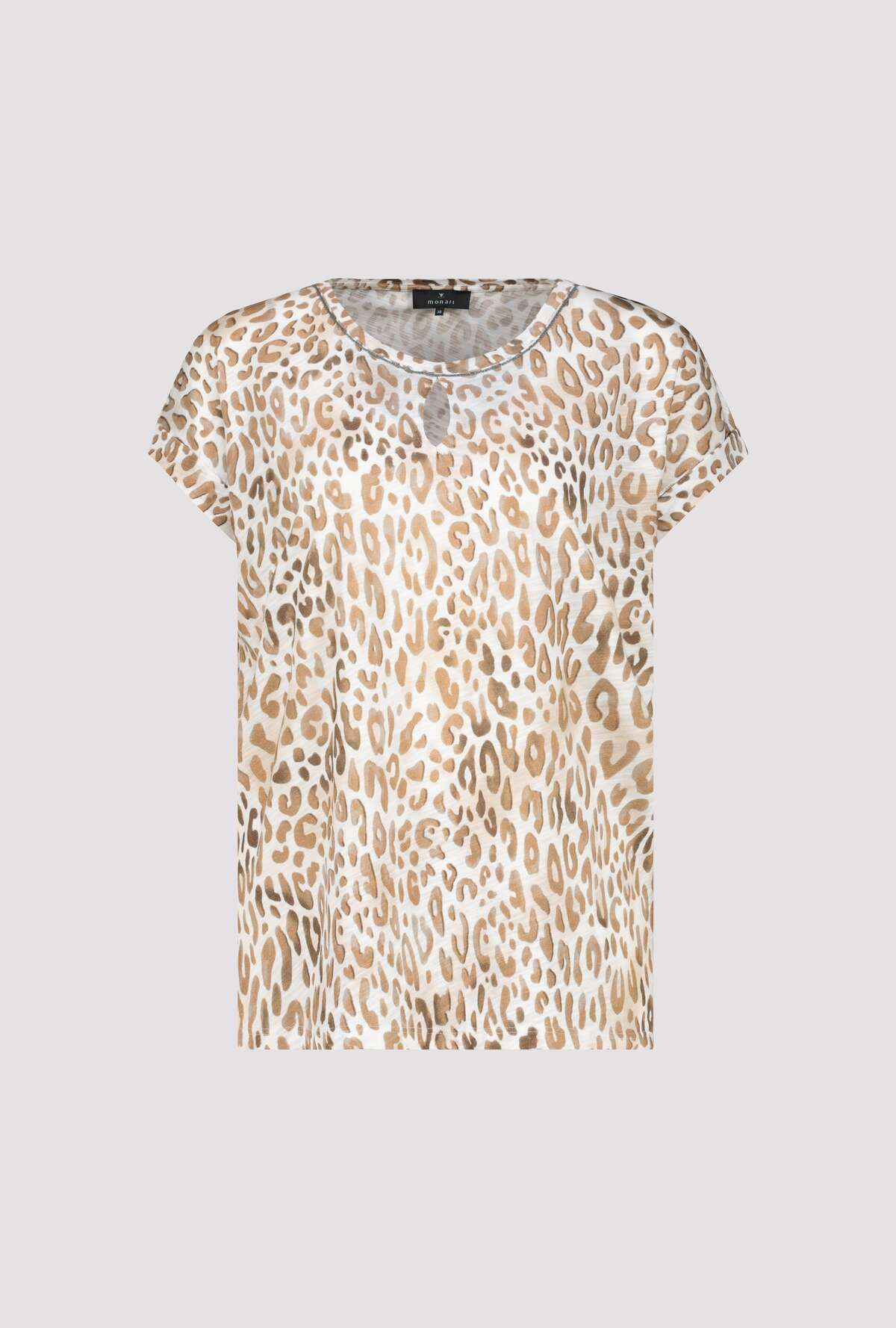 Monari Camel Pattern Cut-Out T-Shirt