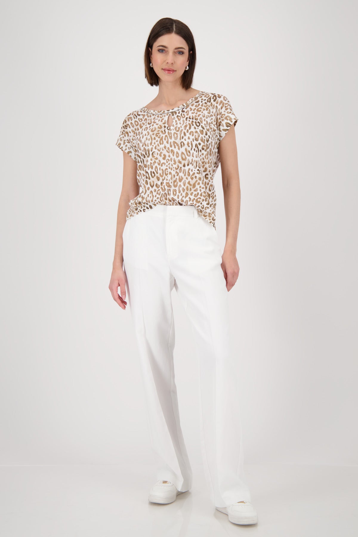 Monari Camel Pattern Cut-Out T-Shirt