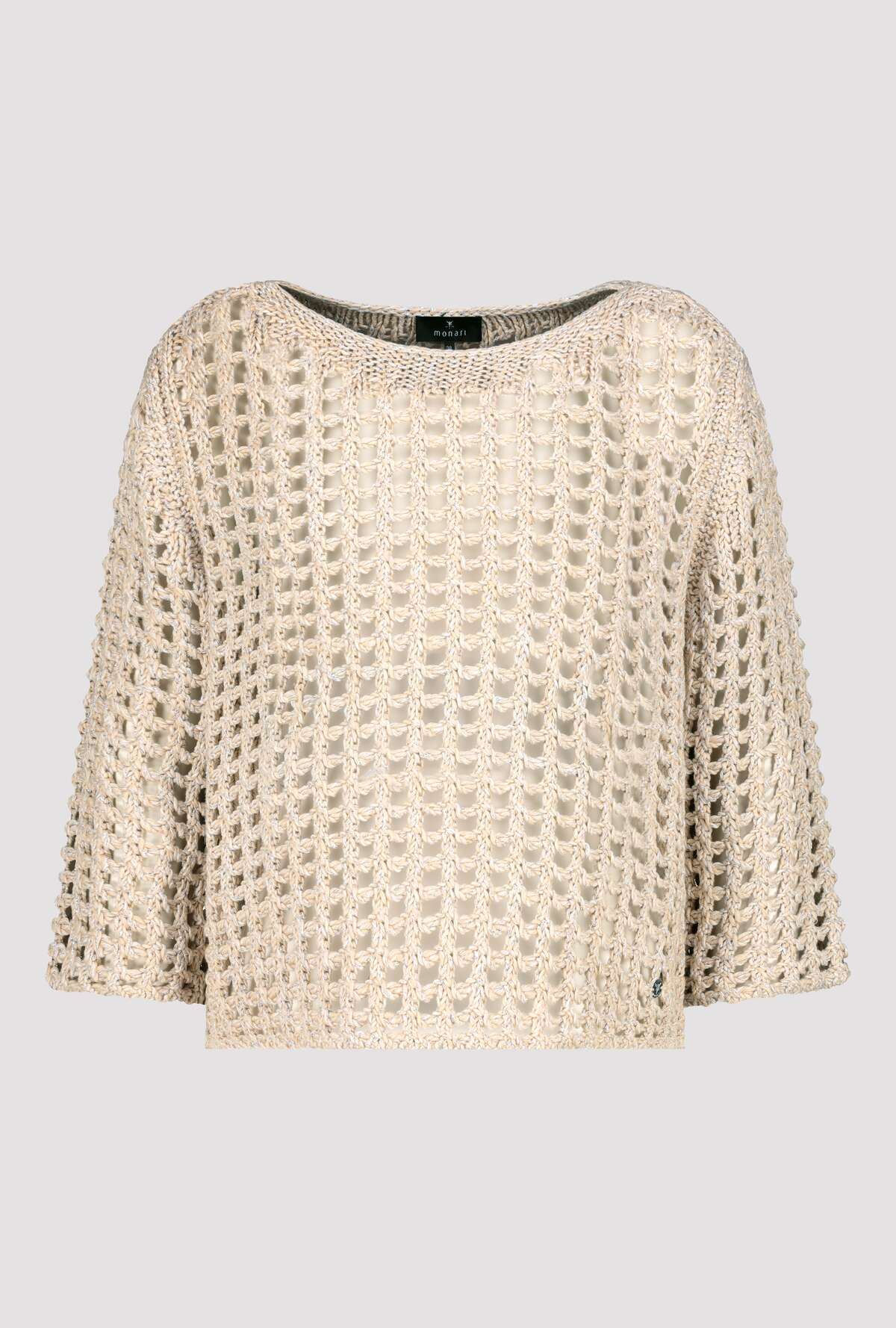 Monari Camel Net Pattern Jumper