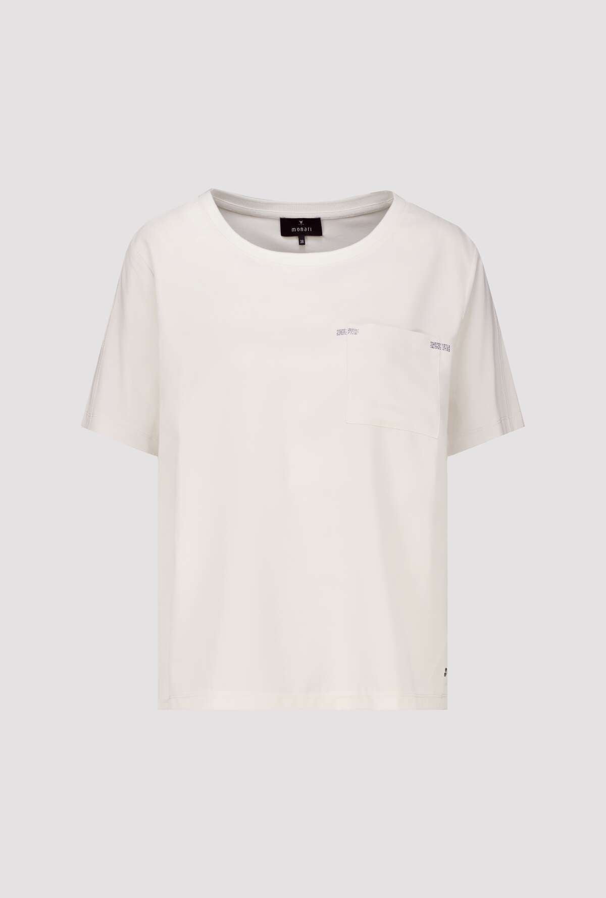 Monari Champagne Beige Pocket Rhinestone Top