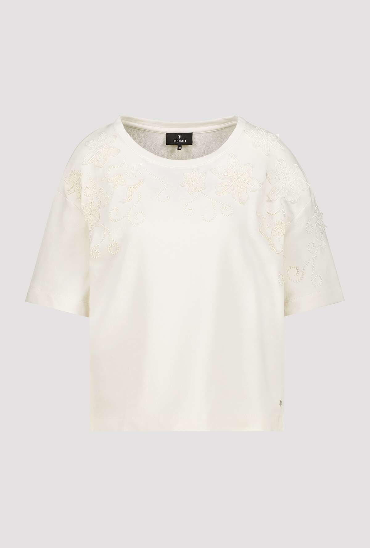 Monari Marble Floral Embroidery SS Sweatshirt