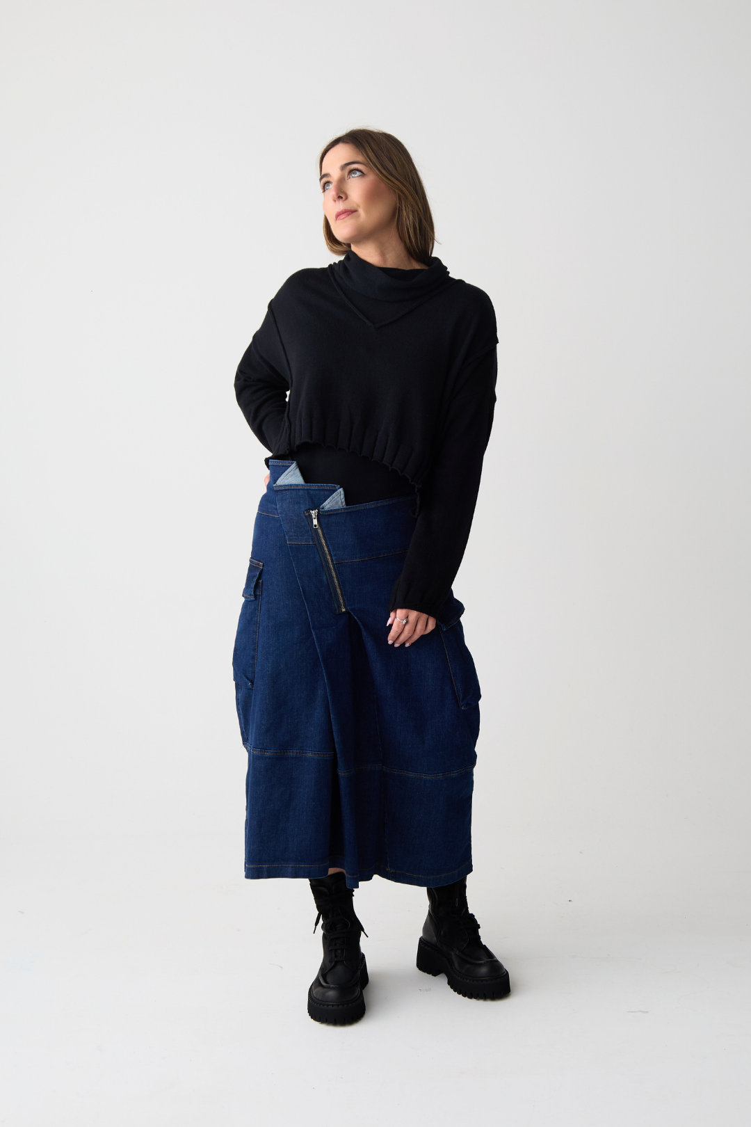 Lurdes Bergada Black Cowl Neck Jumper