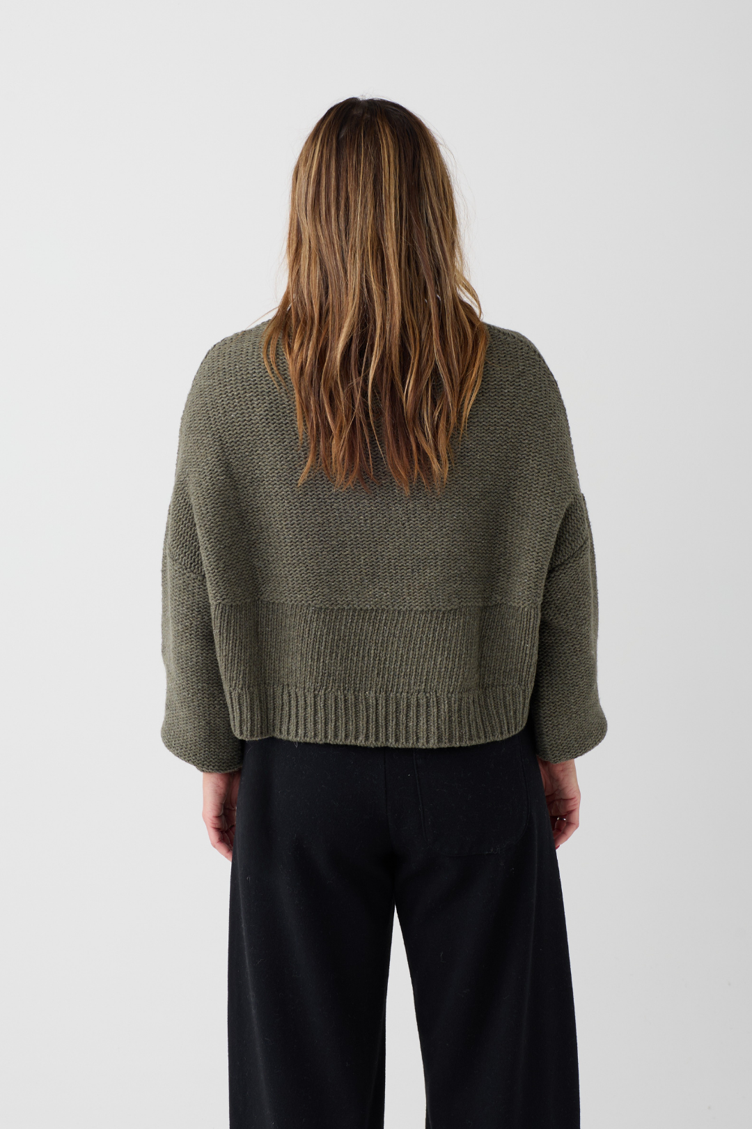 Lurdes Bergada Khaki Cropped Jumper