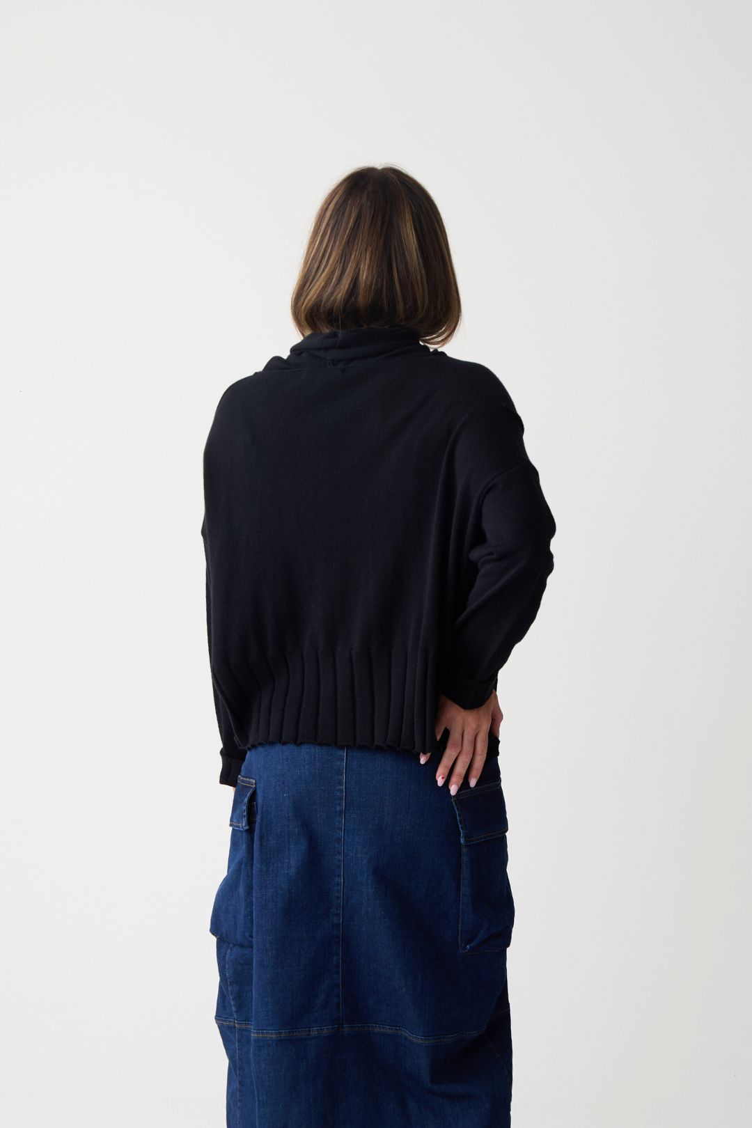 Lurdes Bergada Black Cowl Neck Jumper