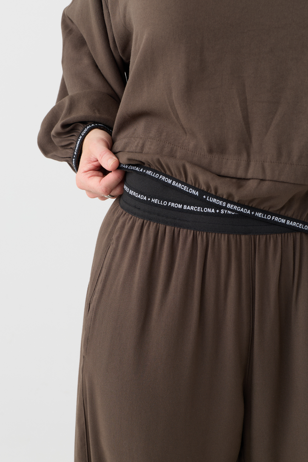 Lurdes Bergada Coffee Toggle Hem Trouser 330