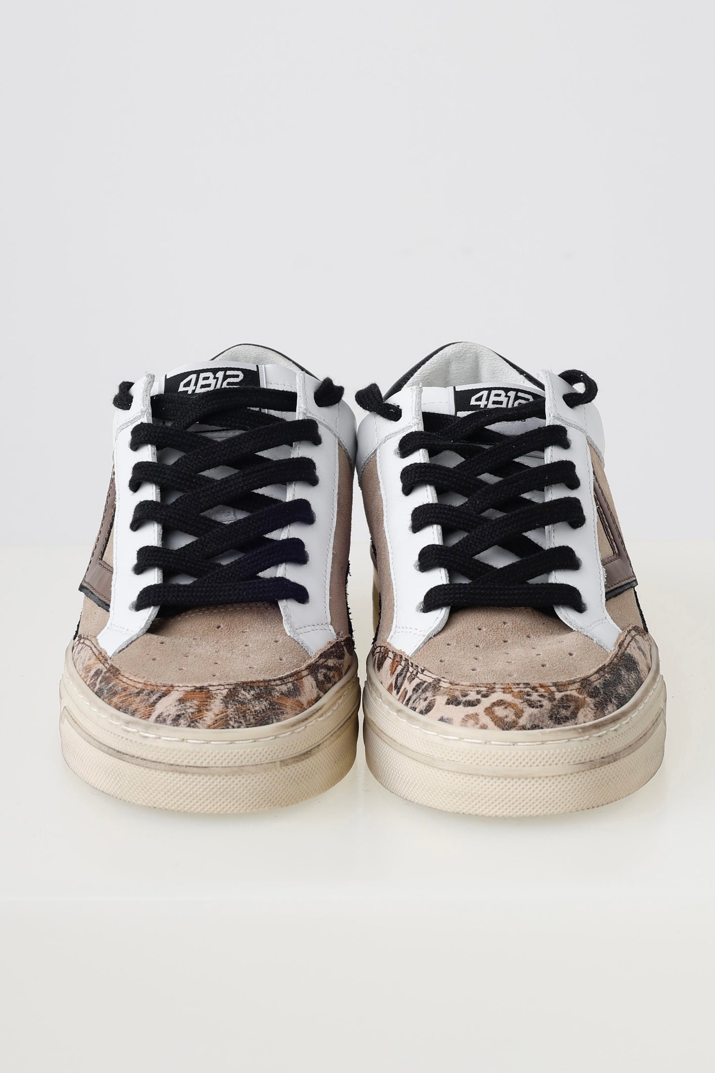 4B12 Kyle Beige/Animal/Black Trainers