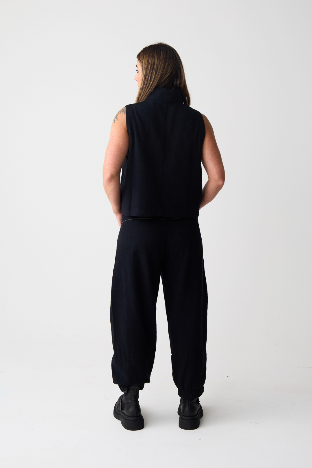 Lurdes Bergada Black Barrel Cuff Trouser