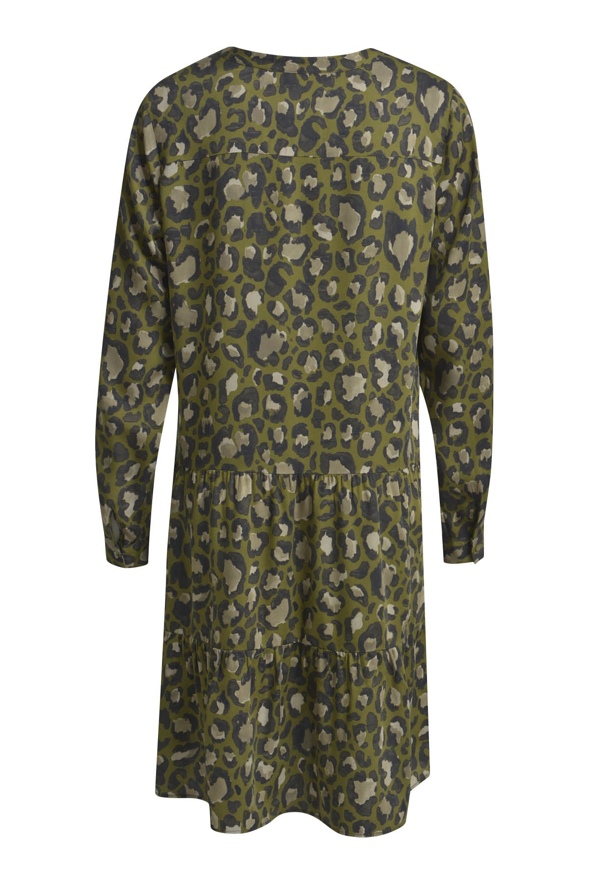 Milano Khaki Print V-Neck Dress