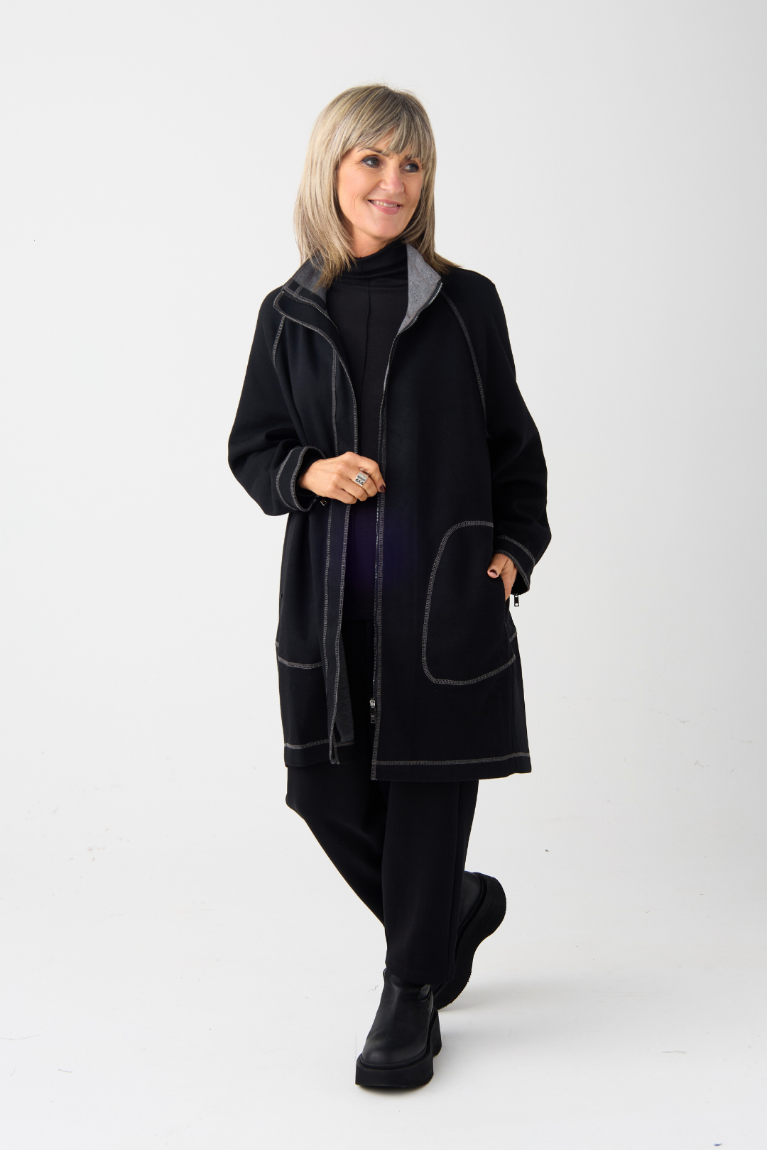 el2 Black Contrast Stitch Jacket