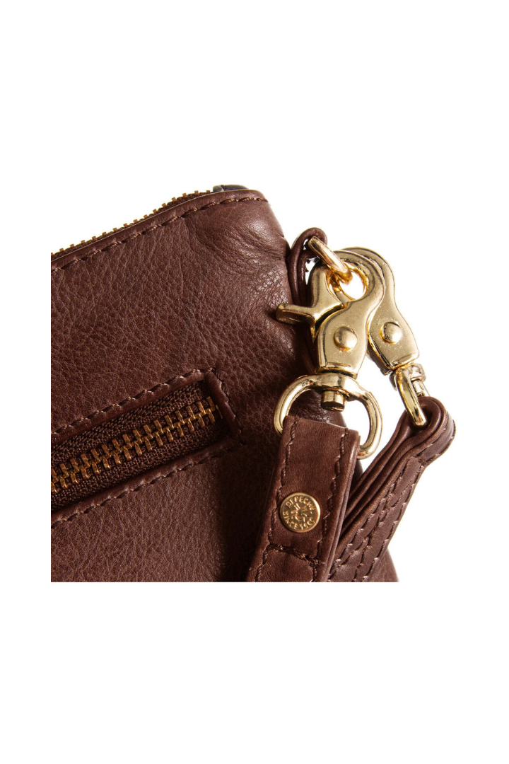 Depeche Brandy Leather Clutch Bag