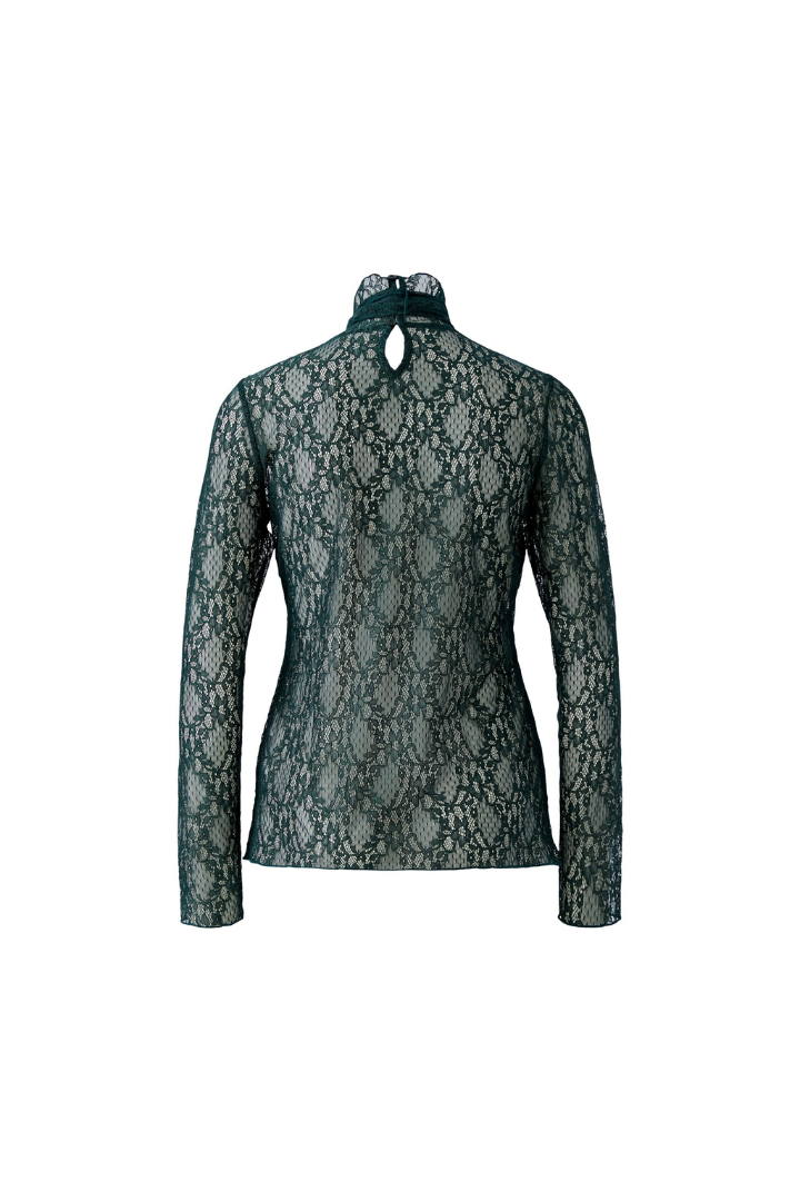 Oui Scarab Turtleneck Tie Detail Top