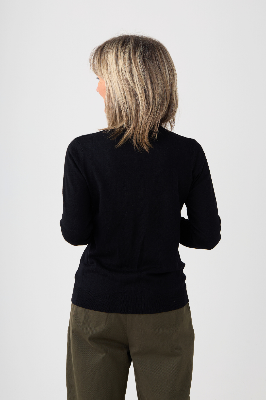 el2 Black Contrast Panel LS Knit w/Pocket