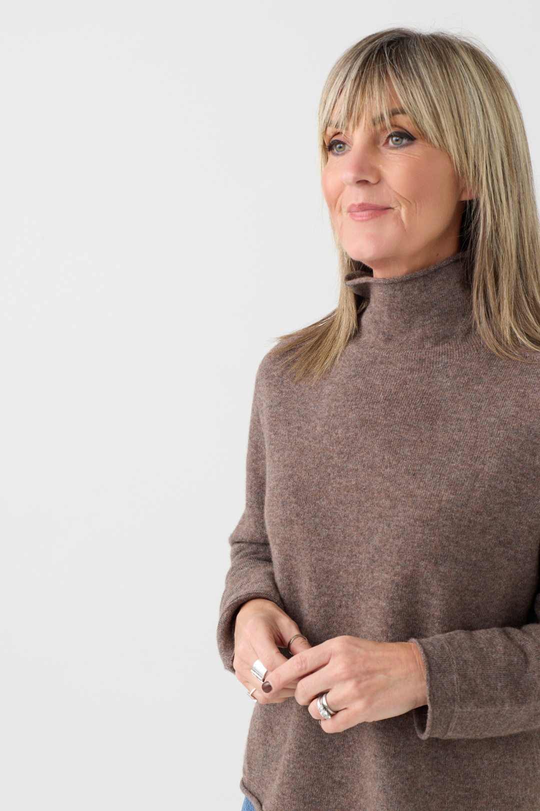 el2 Brown Funnel Neck Jumper 1107