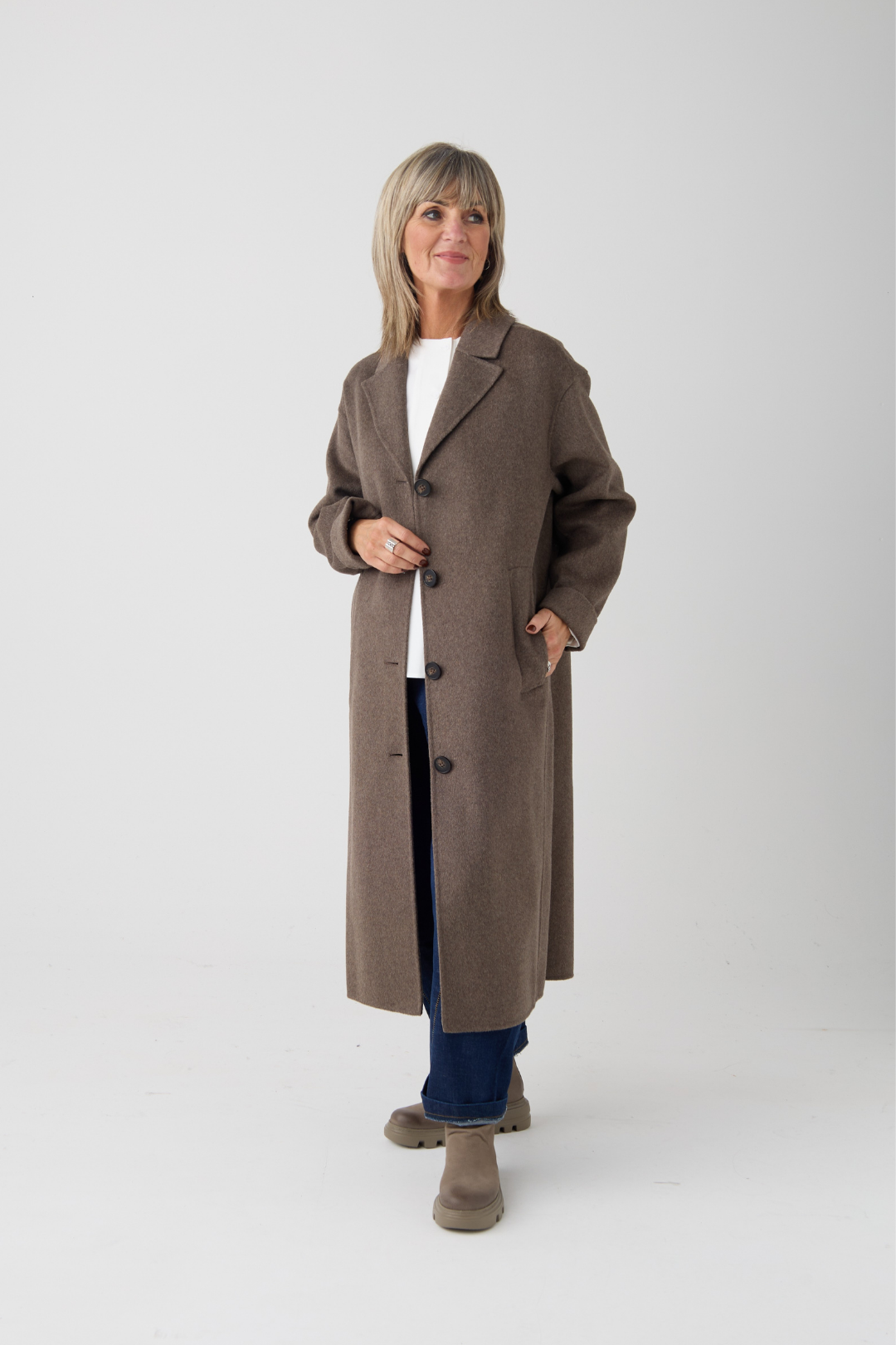 Part Two Lorelais Dark Walnut Melange Coat