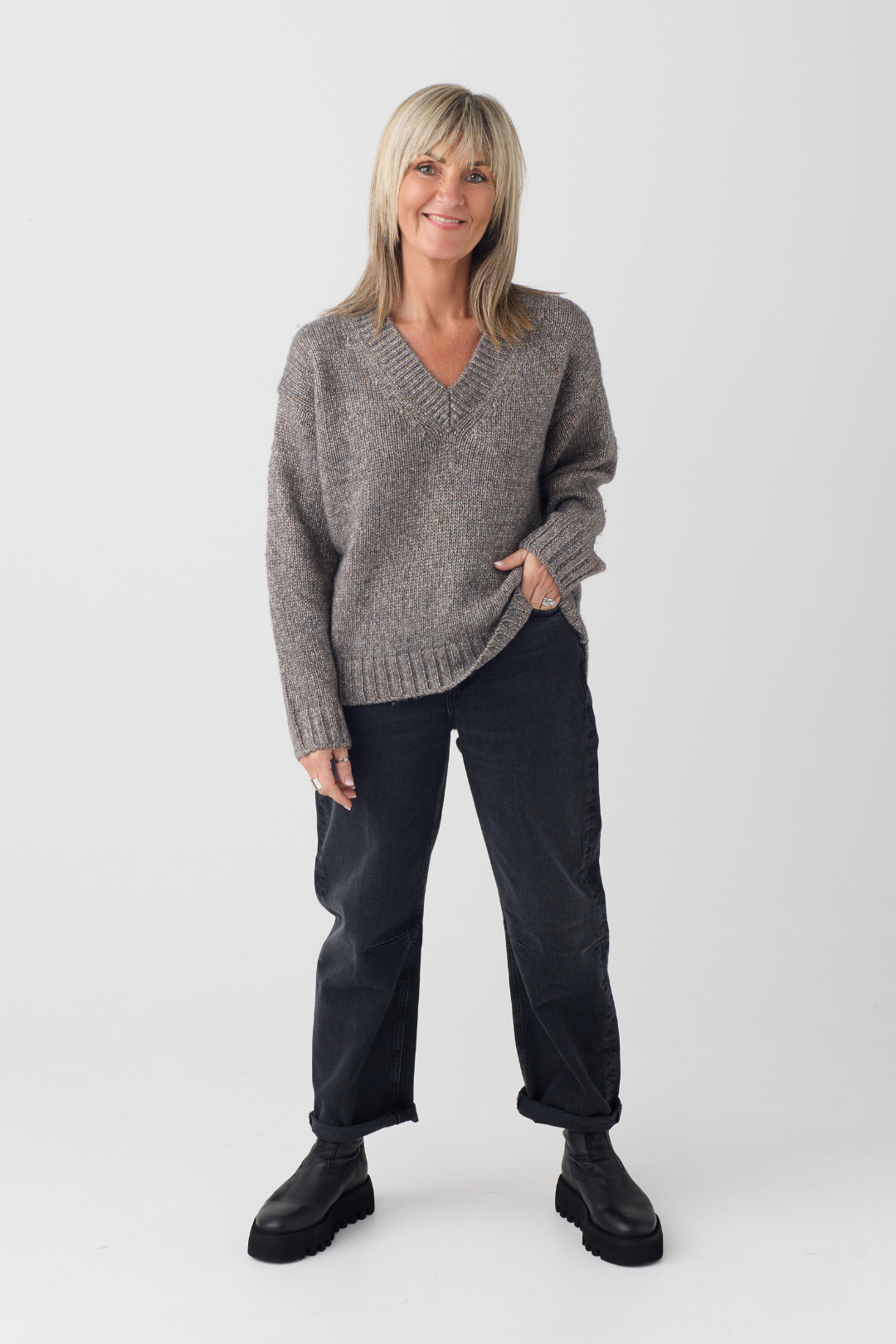 Mos Mosh Welma Dark Grey Sparkle Jumper