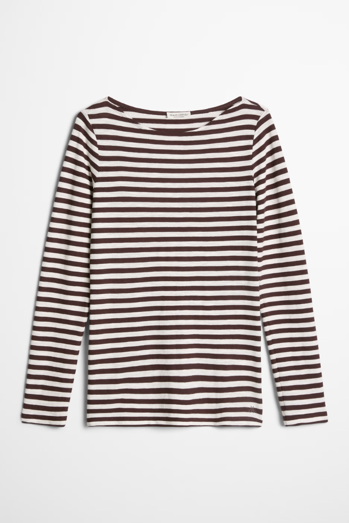 Marc O'Polo Dark Red Stripe LS Top