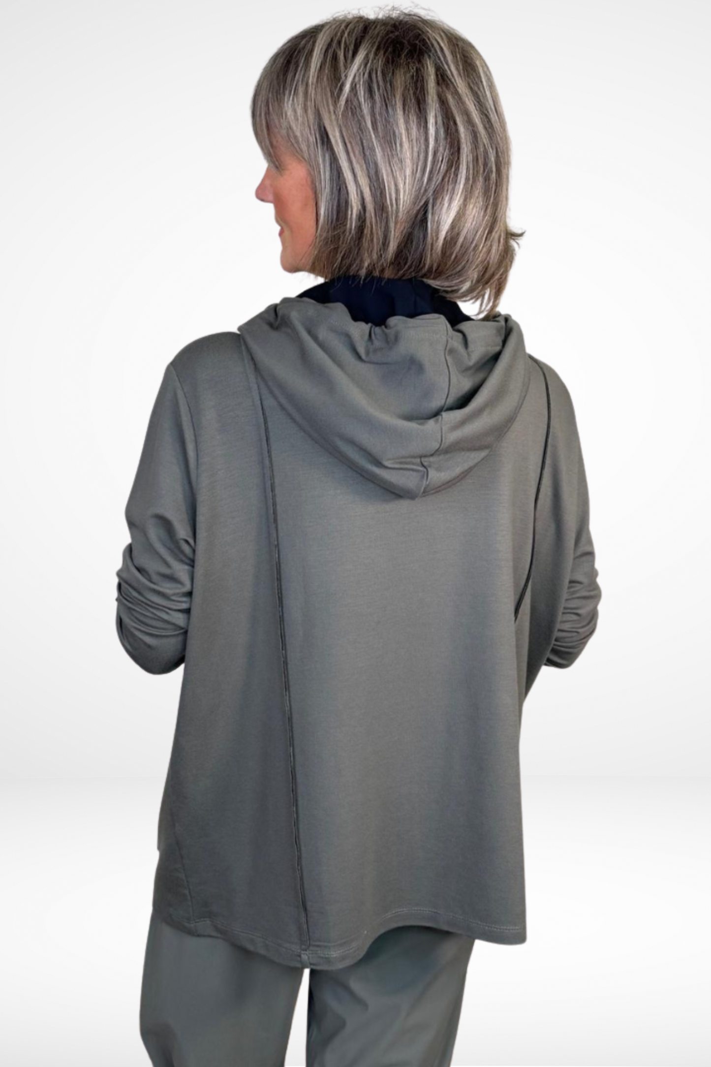 Naya Army Hoodie with Contrast Zip
