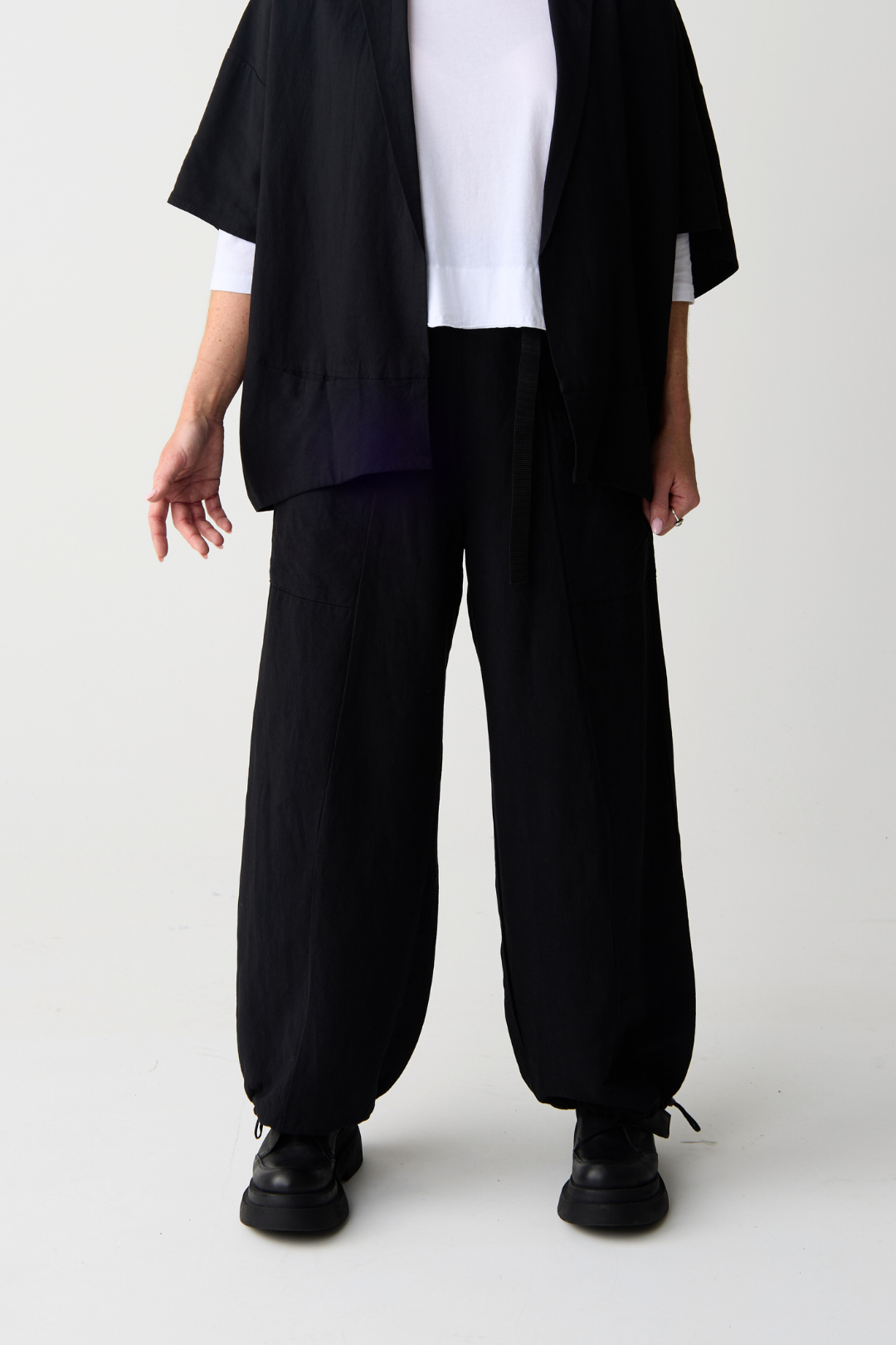 Lurdes Bergada Black Adjustable Trousers