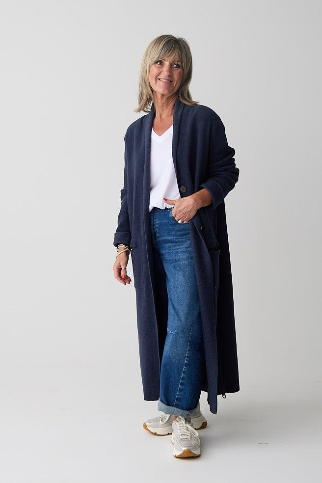 Henriette Steffensen Evening Blue Long Cardigan