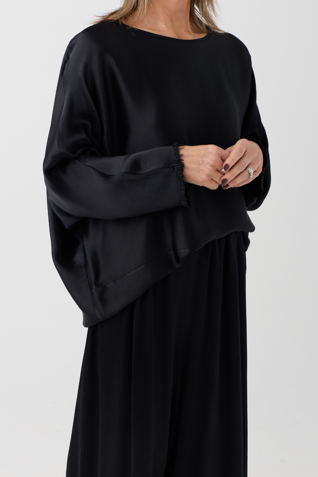 Sanctamuerte Black Batwing Top