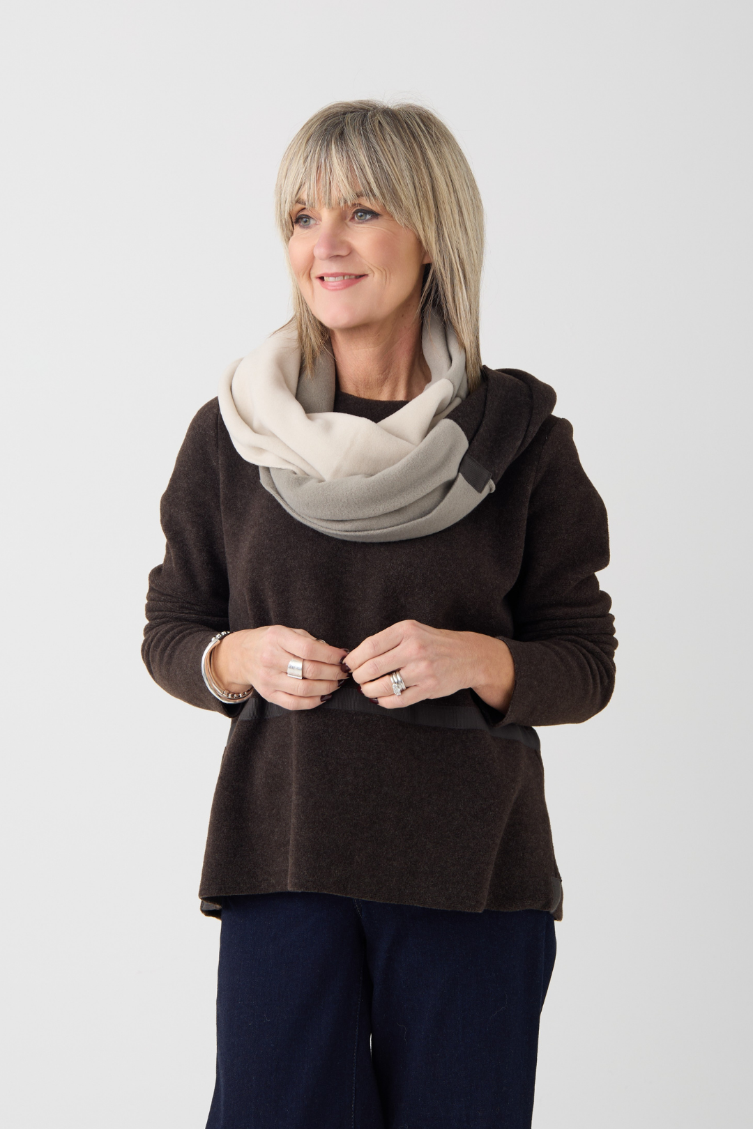 HS Chocolate/Elephant/Kit Straight Scarf