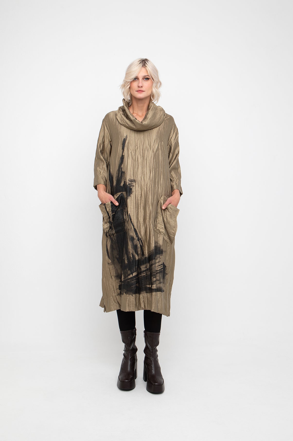Ozai n Ku Gold Print Dress