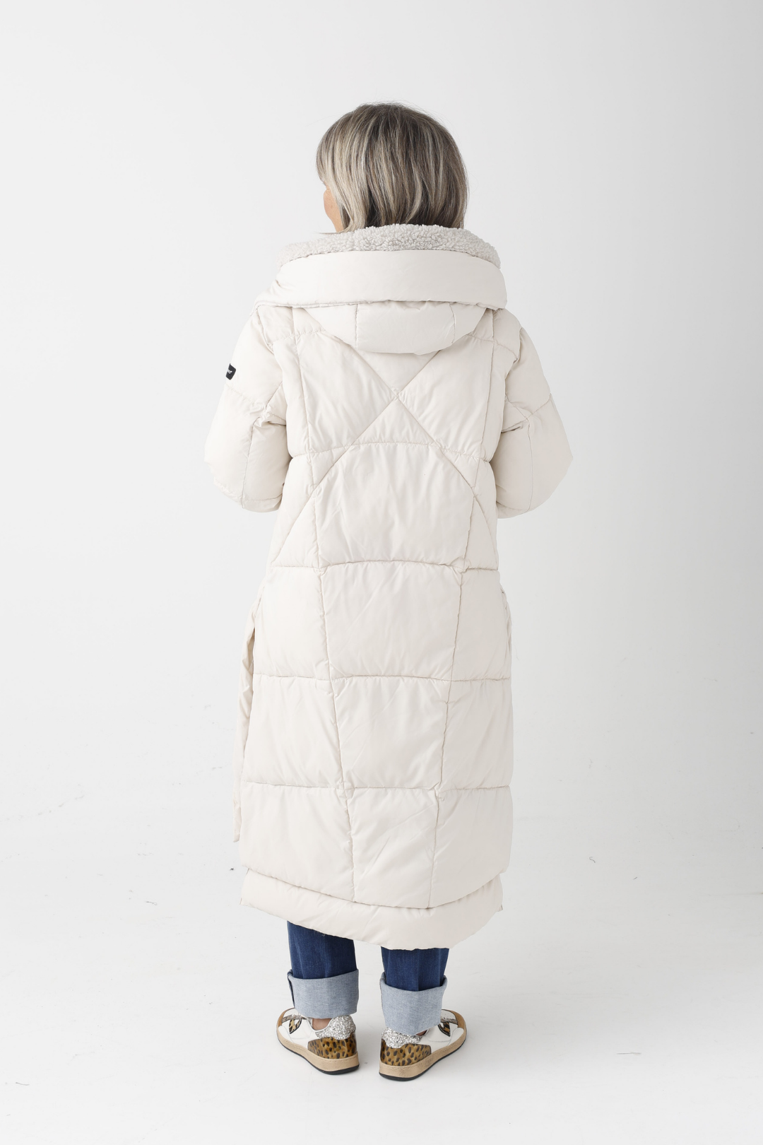 FF Ecru/Warm Grey Thermolite Padded Coat
