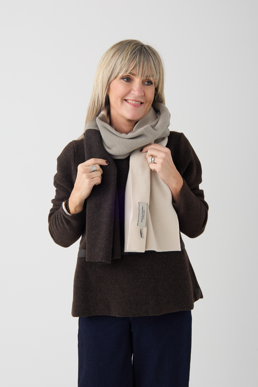 HS Chocolate/Elephant/Kit Straight Scarf