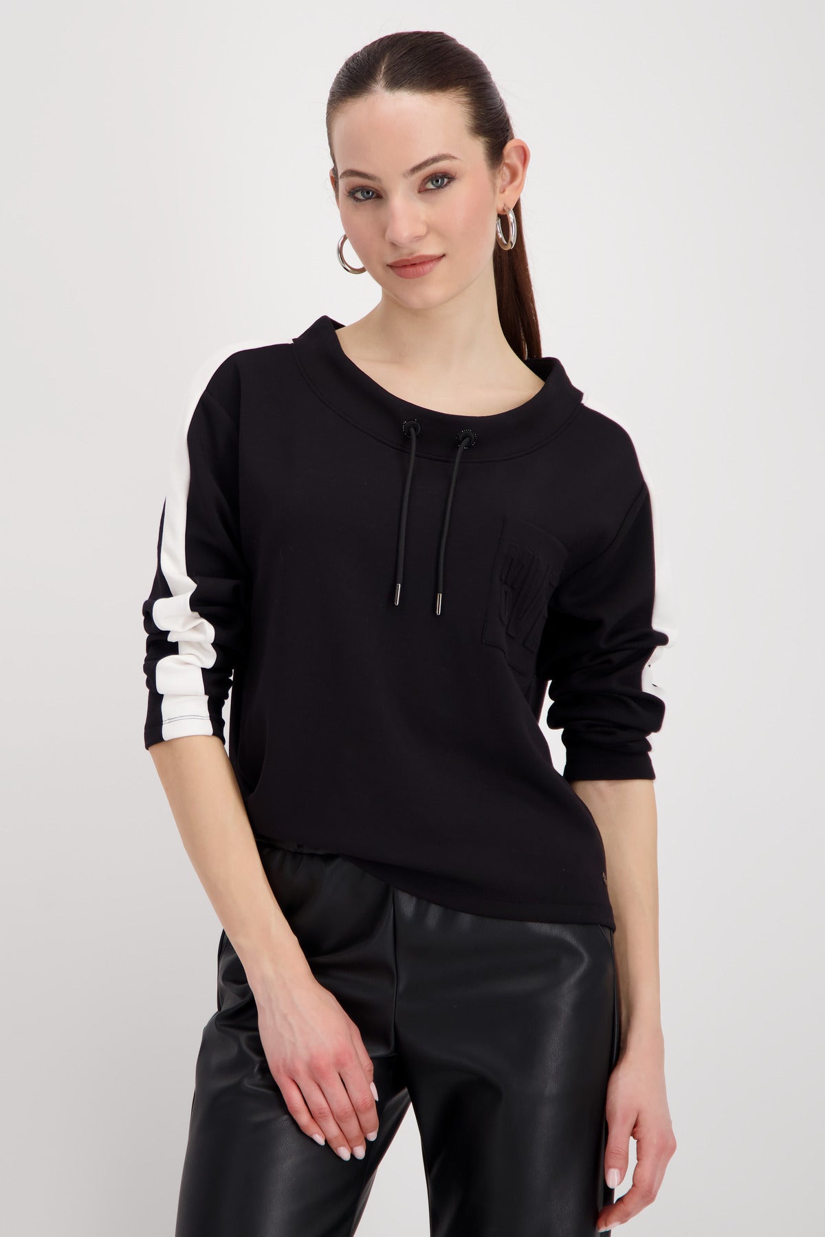 Monari Black Sweatshirt w/3D Detail
