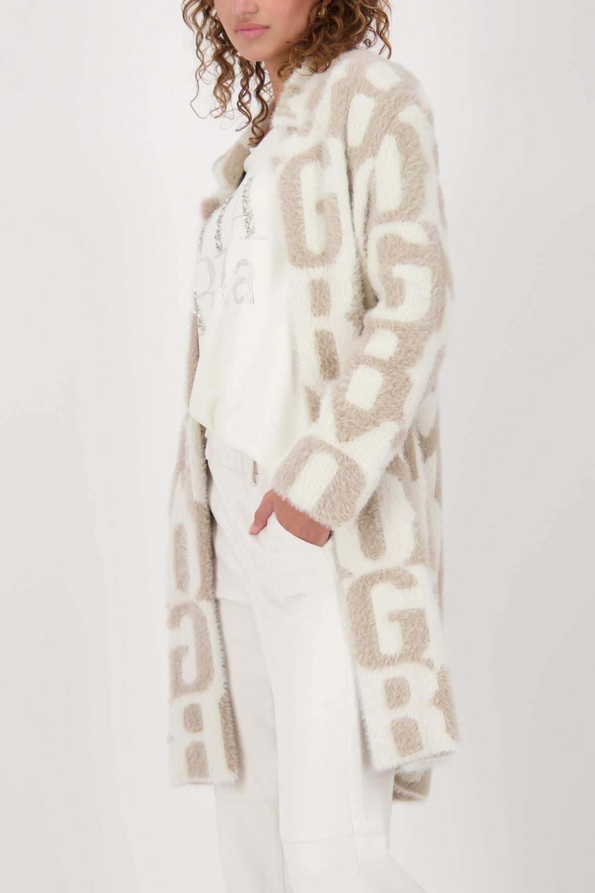 Monari Truffle Pattern Long Cardigan