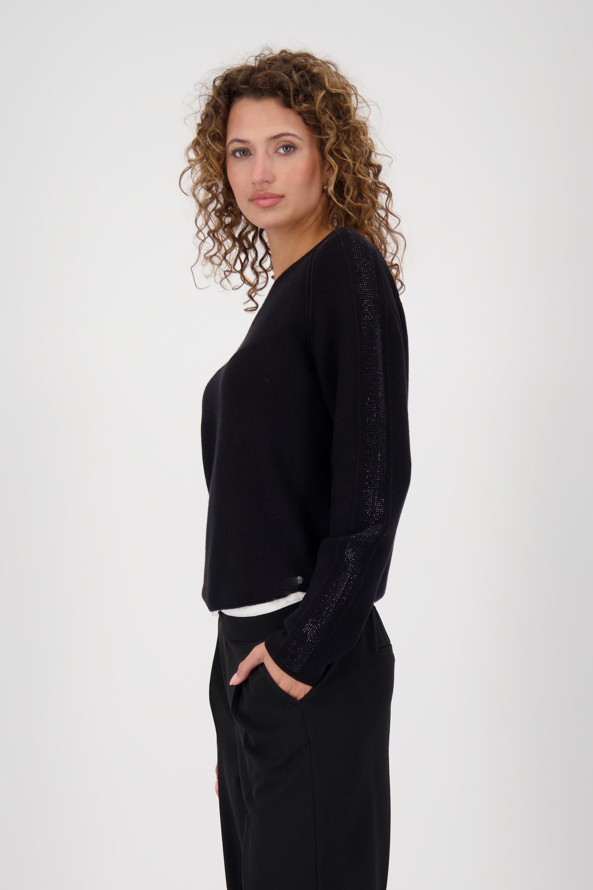 Monari Black Rhinestone Jumper