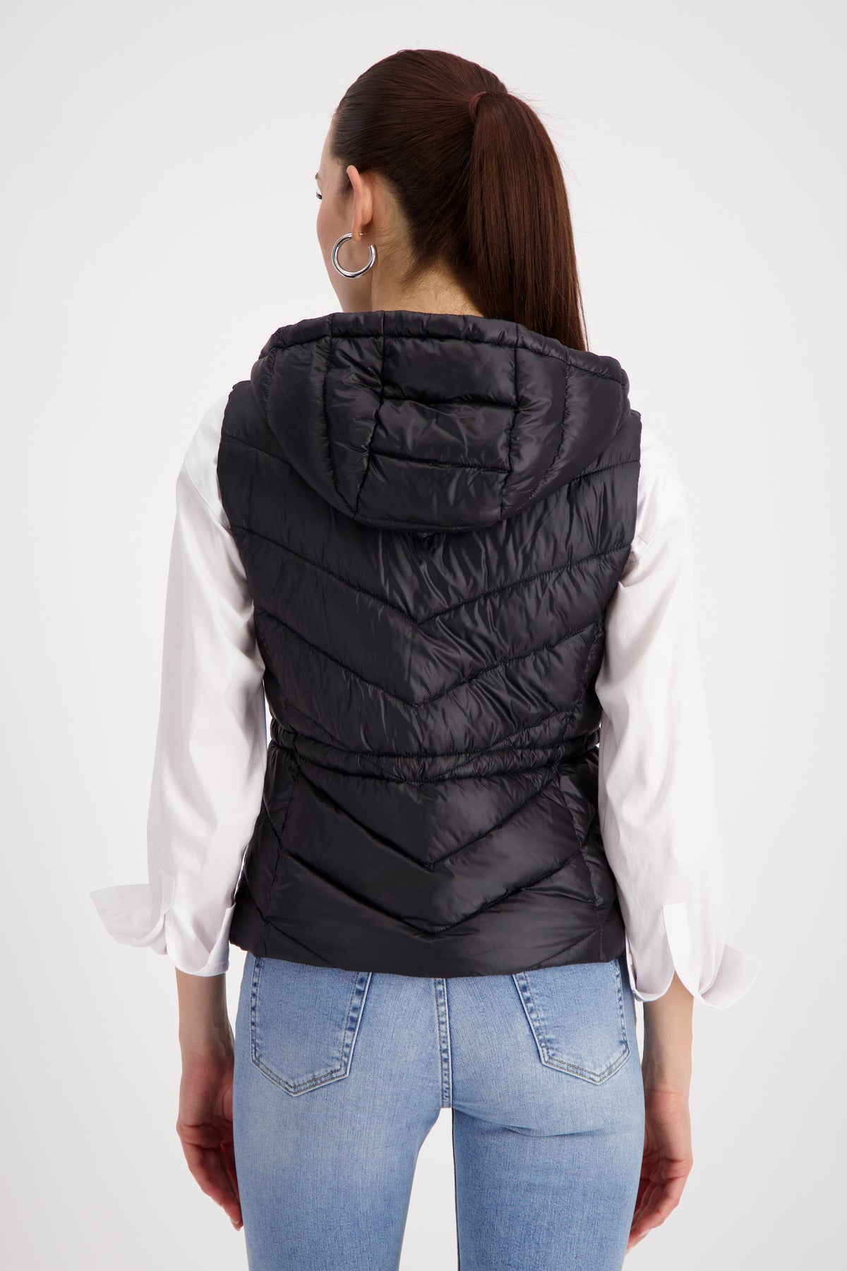 Monari Black Padded Gilet w/Hood