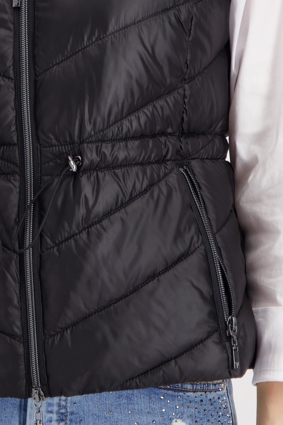 Monari Black Padded Gilet w/Hood