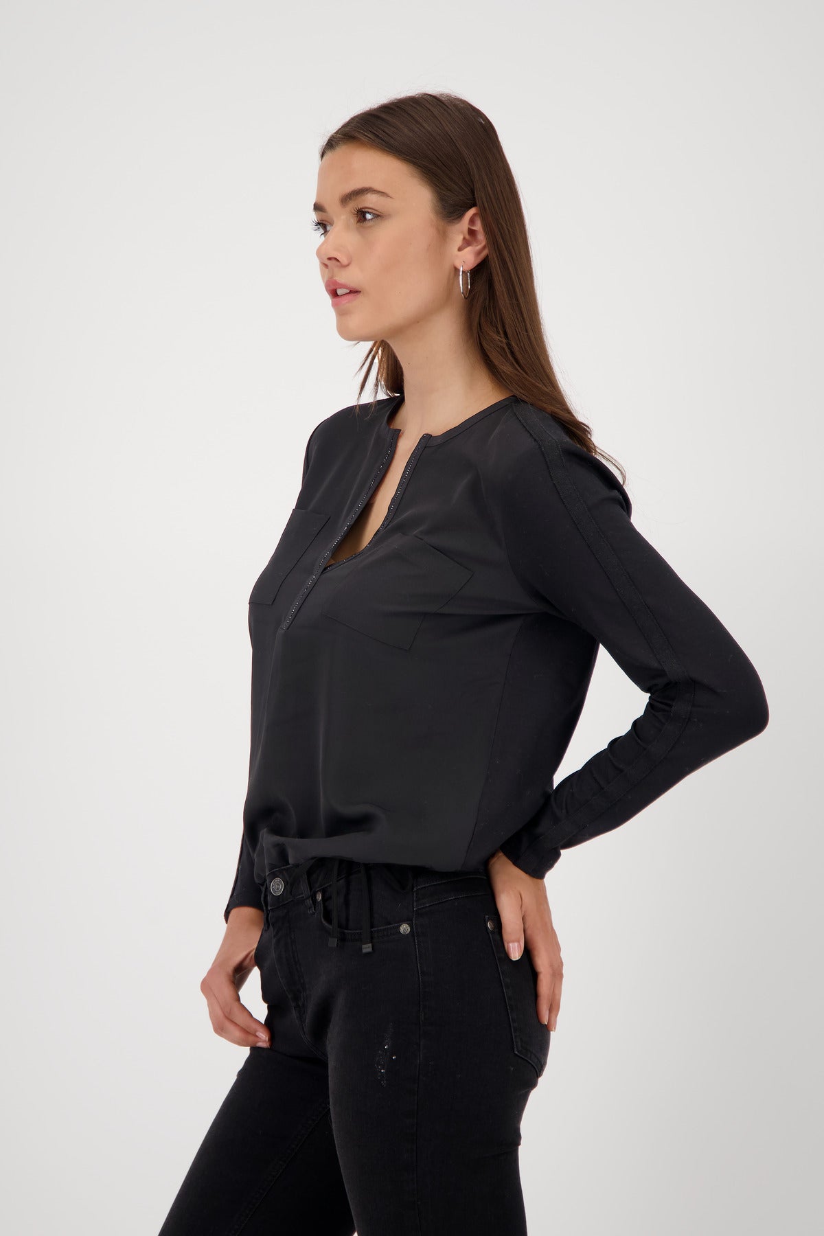 Monari Black Embellished Blouse