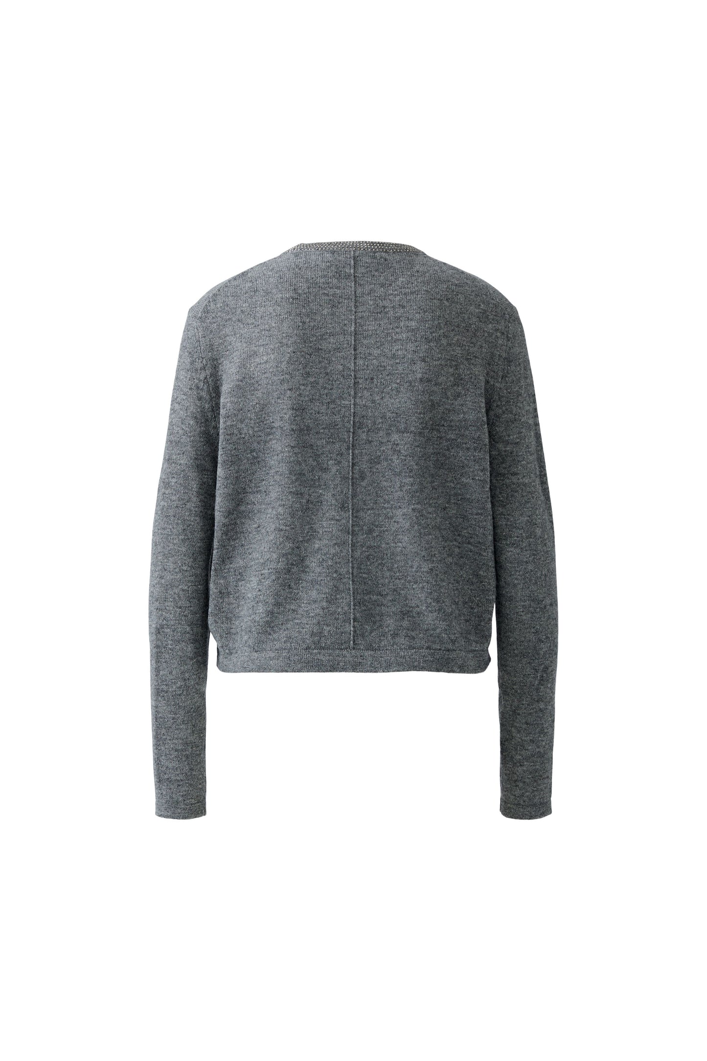 Oui Grey Decorative Stone Collar Jumper