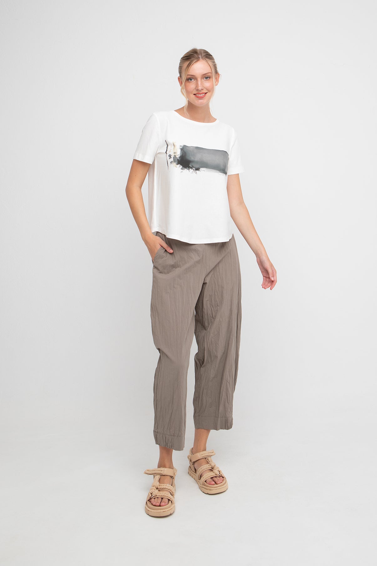 Ozai n Ku Olivine Crinkle Trouser