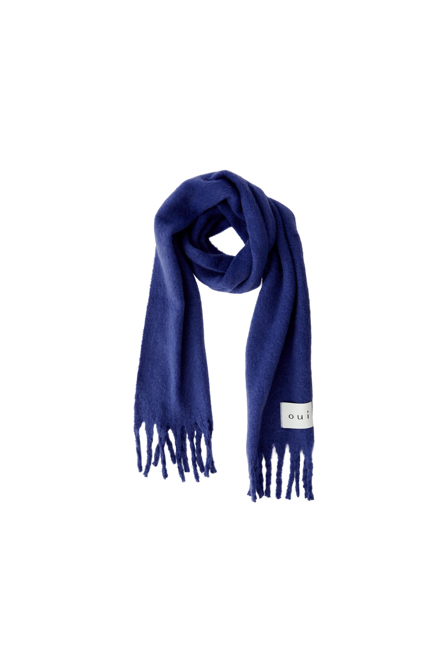 Oui Blue Ribbon Chunky Fringe Scarf