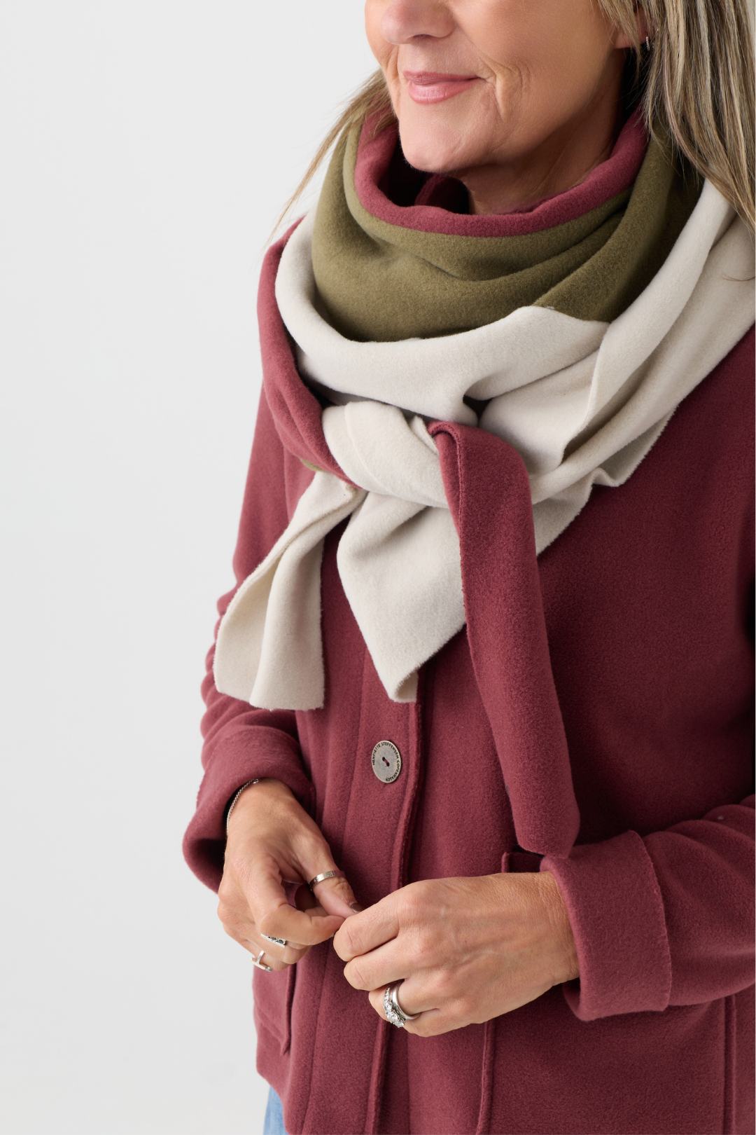 HS Bordeaux/Kit/Moss Triangle Scarf 4078