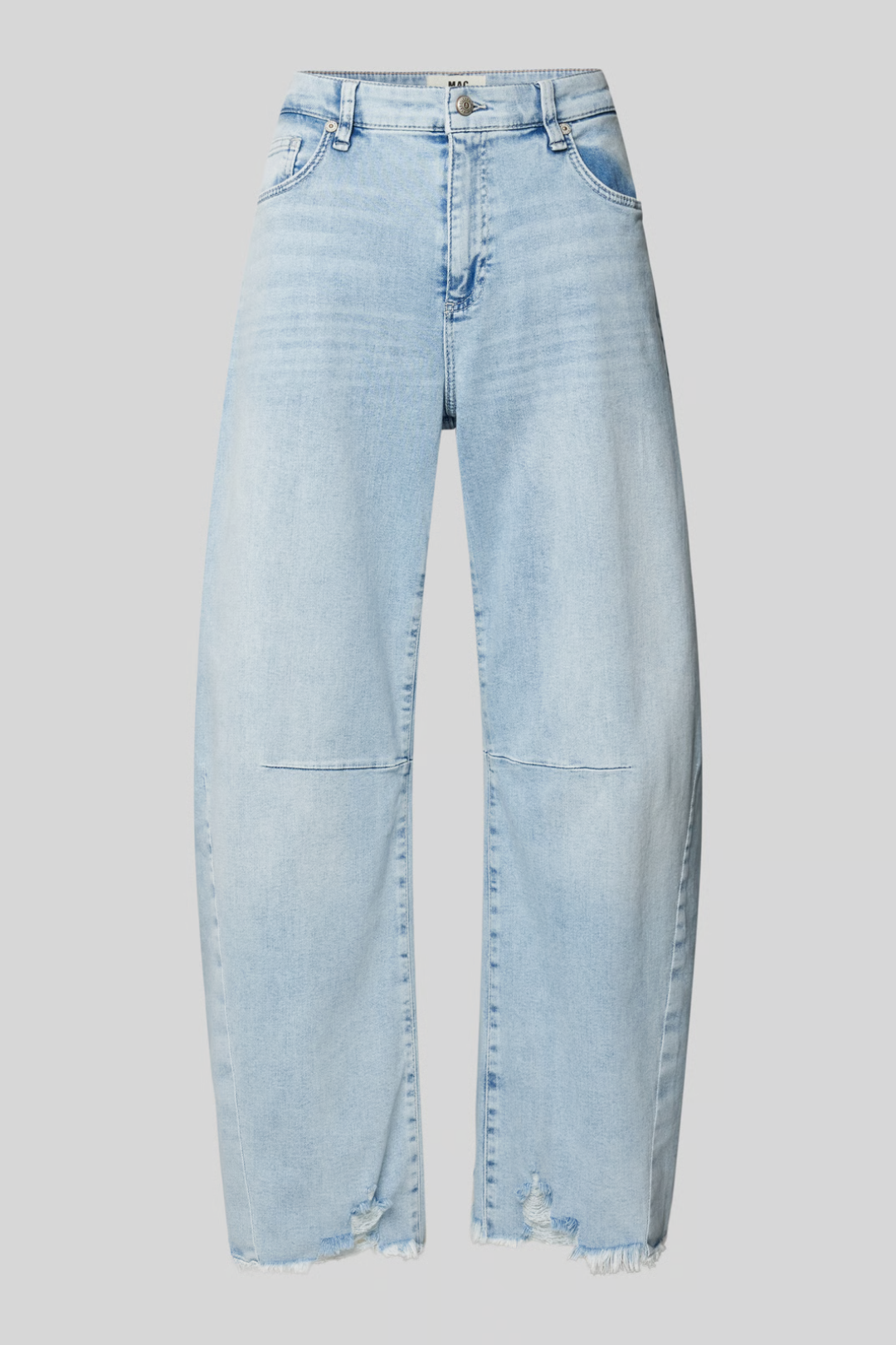 Mac Dakota Fringe Sunny Blue Barrel Jeans
