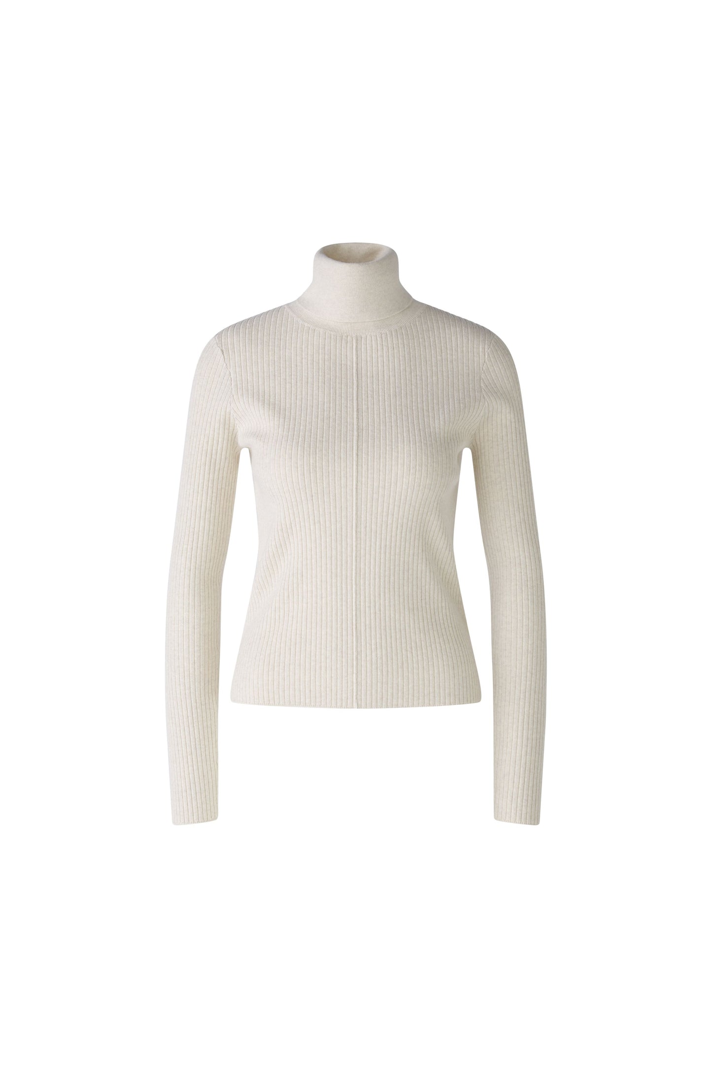 Oui Off White Turtleneck Jumper in Fine Silk & Cashmere Blend
